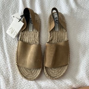 NWT Zara flat espadrille sandals